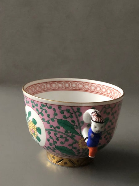 Herend Porcelain Emaille Rose Pattern Trio