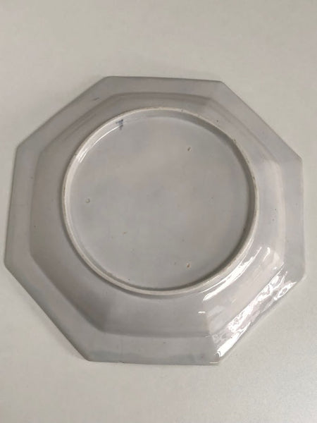 Chelsea Porcelain Octagonal Soup Plate with Moulded Floral Pattern circa 1756