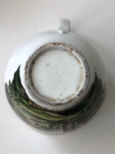 German Porcelain Jug Painted Rural Scene with Figures, 18th C