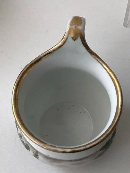 German Porcelain Jug Painted Rural Scene with Figures, 18th C