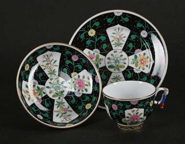 Herend Porcelain Siang Noir Pattern Trio