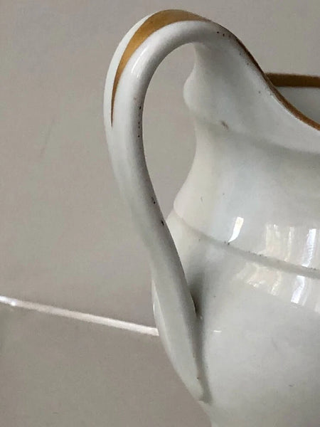 German Porcelain Jug Painted Rural Scene with Figures, 18th C