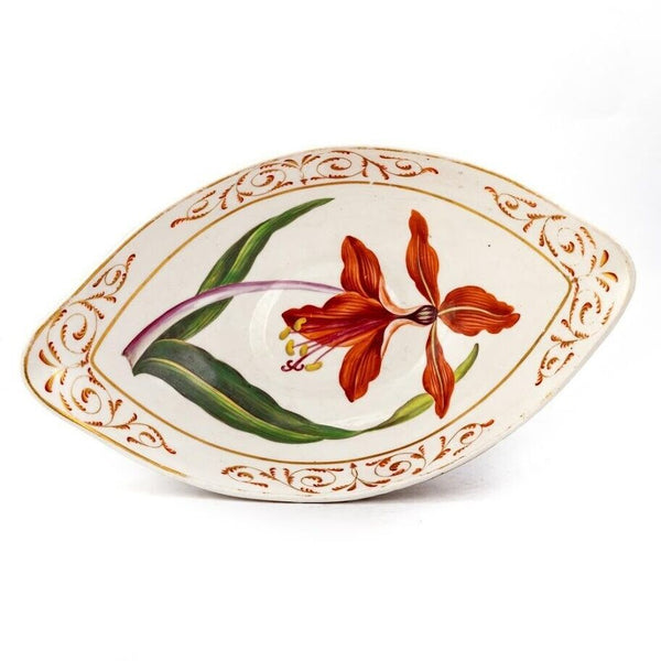 Derby Porcelain Botanical Pedestal Bowl, William "Quaker " Pegg, Circa 1800