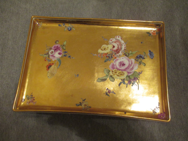 Meissen Gilt Floral Tray