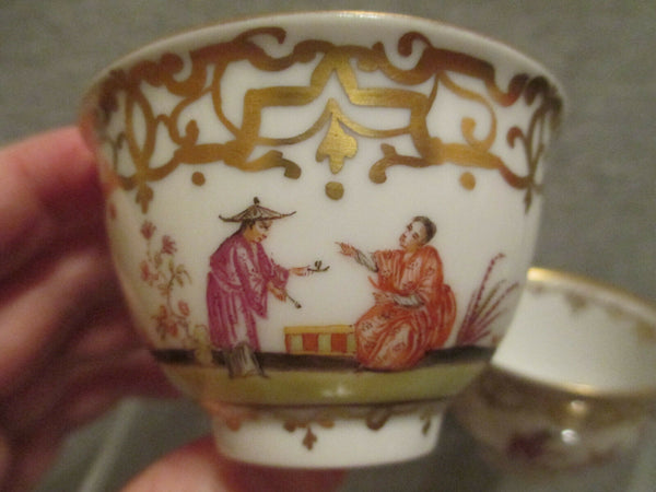 Meissen / Dresden Porcelain Chinoiserie Tea Bowl & Saucer. (No 2)