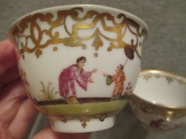 Meissen / Dresden Porcelain Chinoiserie Tea Bowl & Saucer. (No 2)