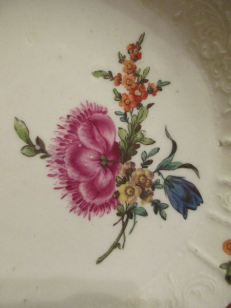 Ludwigsburg Porcelain Floral Moulded Cup & Saucer 18th Century