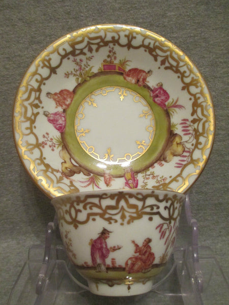 Meissen / Dresden Porcelain Chinoiserie Tea Bowl & Saucer. (No1)