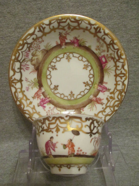 Meissen / Dresden Porcelain Chinoiserie Tea Bowl & Saucer. (No 2)