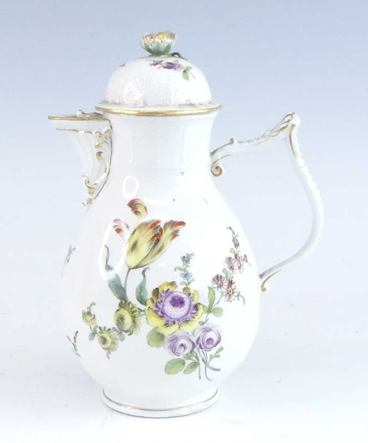 Meissen Porcelain Floral Coffee Pot 1740-1750