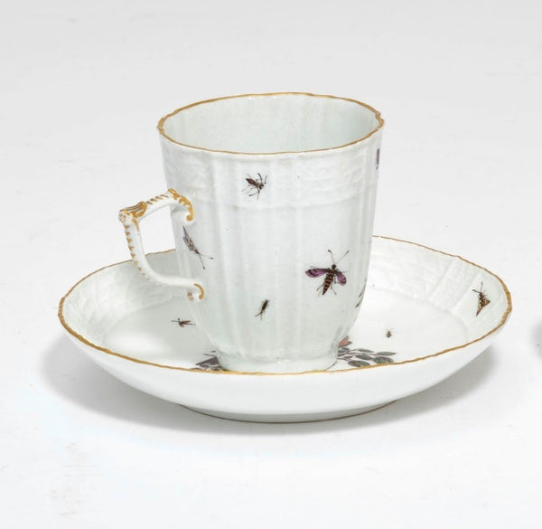 Tasse À Café Et Soucoupe Ornithologique En Porcelaine De Meissen 1735-1740 (1) 