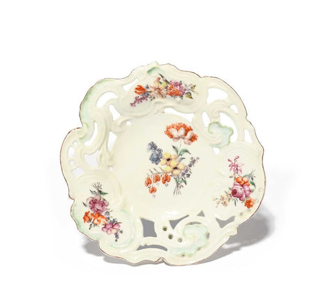 Chelsea porcelain reticulated dessert plate 1755