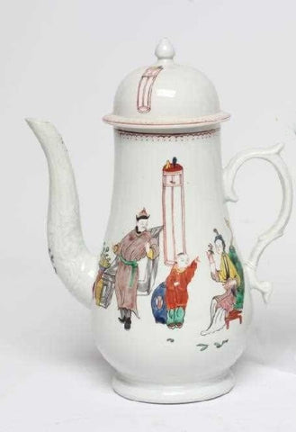 Philip Christian, Liverpool Porcelain "Old Bill" Pattern Coffee Pot 1770