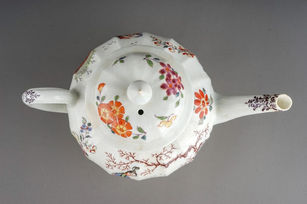 LIVERPOOL, PHILIP CHRISTIAN'S 'BECKONING CHINAMAN' FLUTED GLOBULAR TEAPOT , 1770