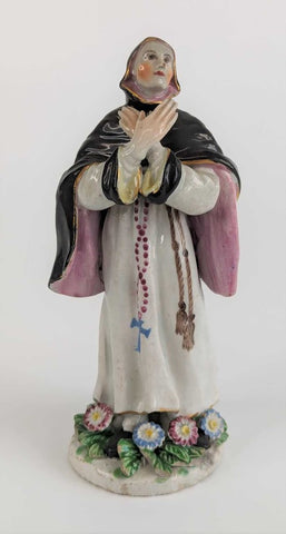 Bow Porcelain Figure of a Standing Nun (3). circa 1753