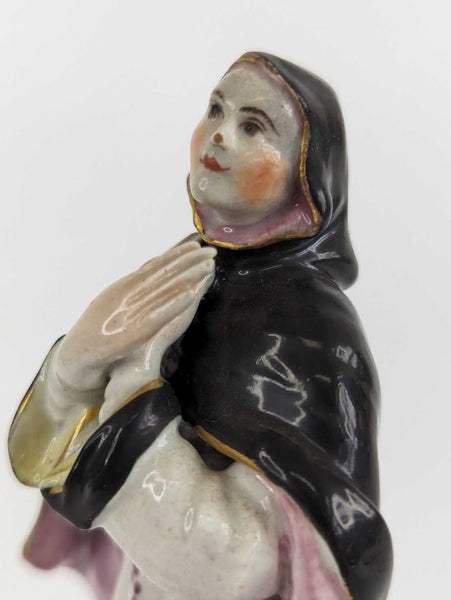 Bow Porcelain Figure of a Standing Nun (3). circa 1753