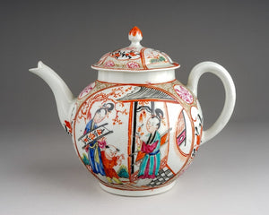 Worcester Porcelain Teapot 'Chinese Family' 1765-1770