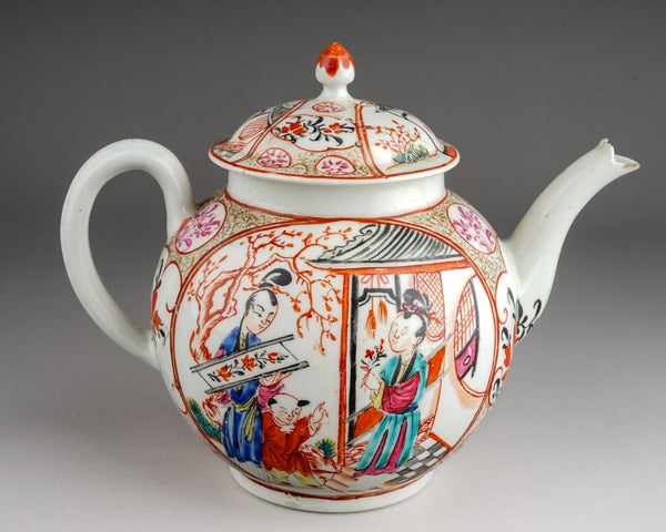 Worcester Porcelain Teapot 'Chinese Family' 1765-1770