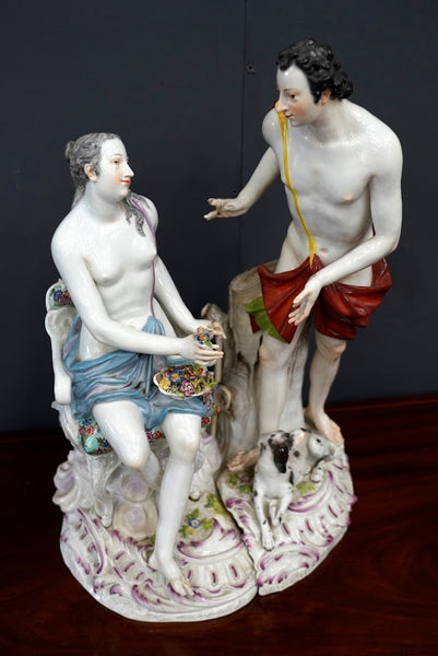Meissen Large Group Figurine "Aurora and Kephalus" 19th C