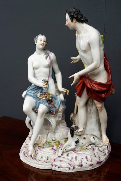 Meissen Large Group Figurine "Aurora and Kephalus" 19th C