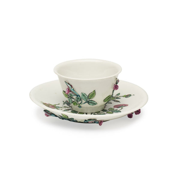 meissen böttger Rosen- Laub Tea Bowl & Saucer 1713-1715