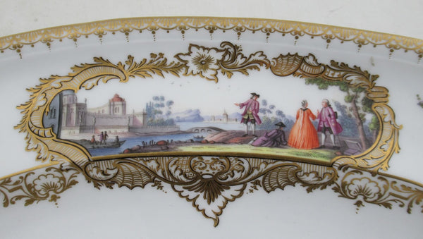 Meissen Porcelain Tray with Harbour Scenes of Turks and Camels, 19th C