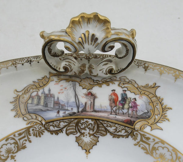 Meissen Porcelain Tray with Harbour Scenes of Turks and Camels, 19th C