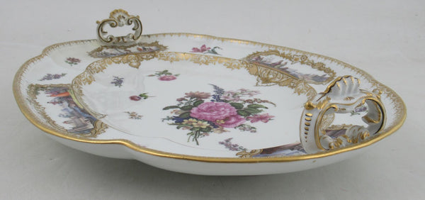 Meissen Porcelain Tray with Harbour Scenes of Turks and Camels, 19th C