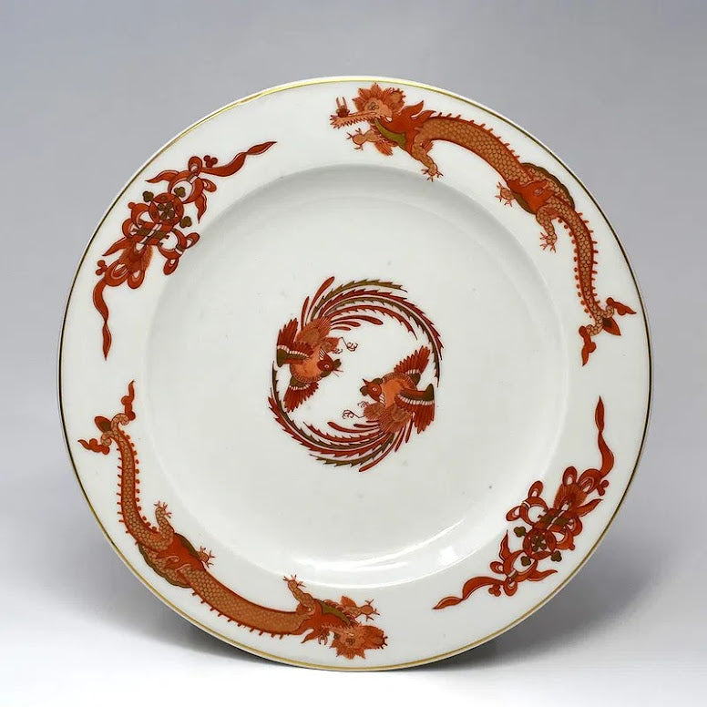 Meissen Read Dragon, K.H.C. (Königliche Hof-Conditorei) Plate, 18th C
