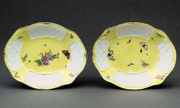 Chelsea Porcelain Yellow Ground Oval Dish with Bugs & Flowers, 1752-1755
