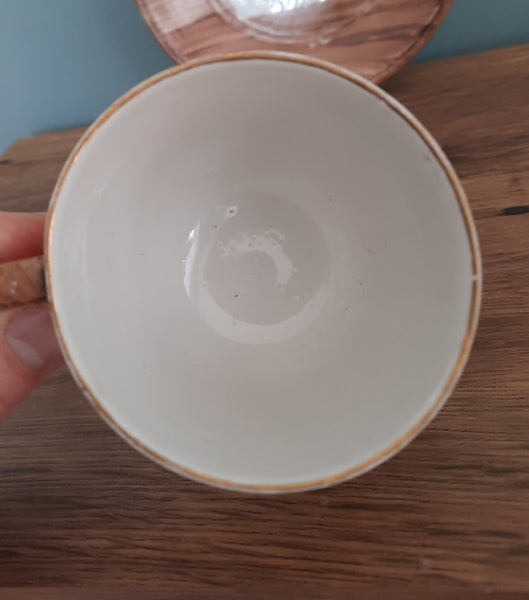 Frankenthal Porcelain Trompe L'Oeil Faux Bois Coffee Cup & Saucer, 1783