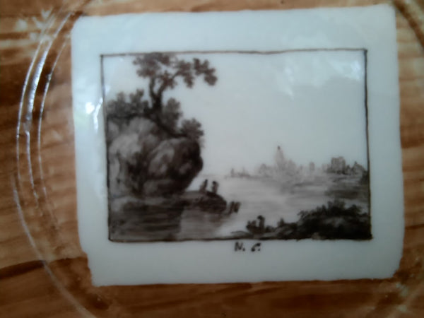 Frankenthal Porzellan Trompe L'Oeil Faux Bois Kaffeetasse und Untertasse, 1783
