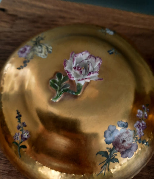 Meissen Porcelain  Floral Gilt Sauce Pot 1740