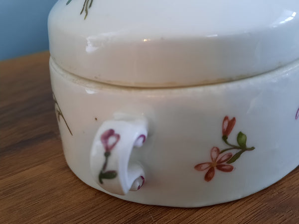 Pot à sucre floral en porcelaine de Meissen gravé sur bois avec fleuron de lapin 1740