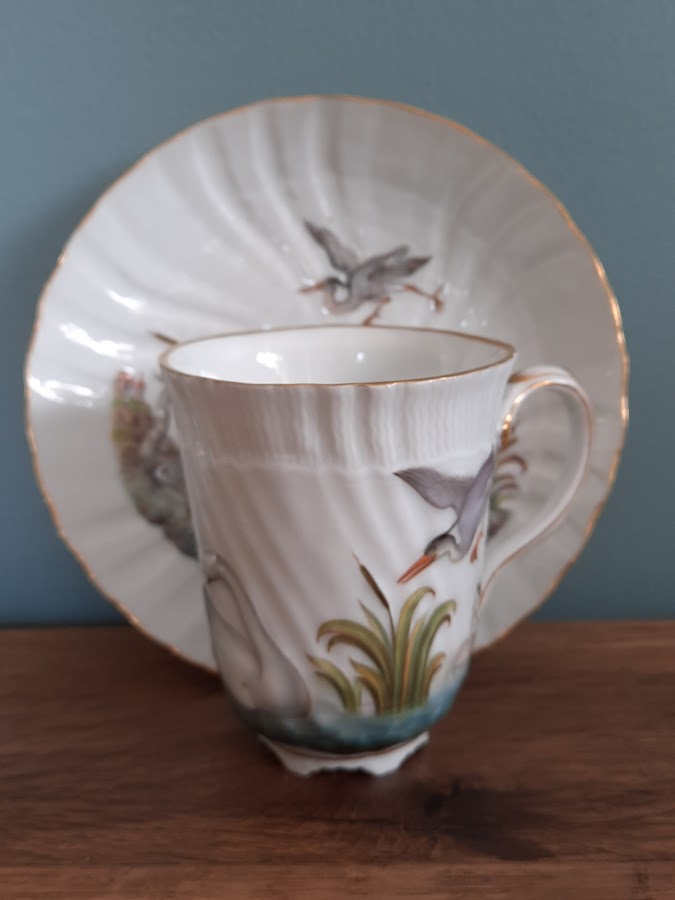 Meissen Swan Service Beaker & Saucer 19th C