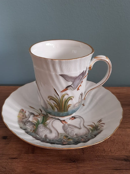 Meissen Swan Service Beaker & Saucer 19th C