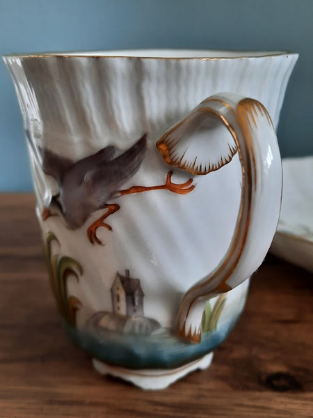 Meissen Swan Service Beaker & Saucer 19th C