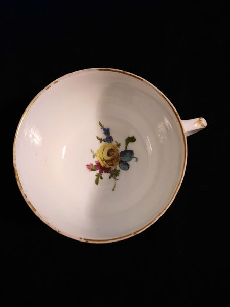 Tasse à thé et soucoupe en porcelaine de Meissen Kauffahrtei (période Dot 1756-1773) 