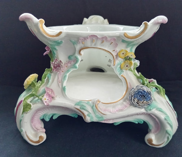 Meissen Porcelain Floral Encrusted Teapot Warmer, Dot Period, 1756 - 1773