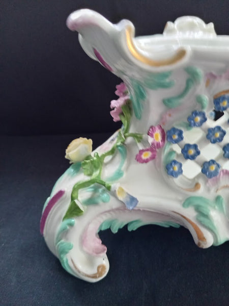 Meissen Porcelain Floral Encrusted Teapot Warmer, Dot Period, 1756 - 1773