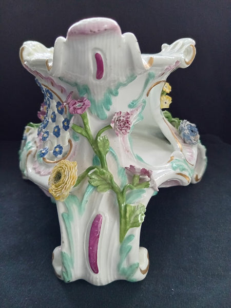 Meissen Porcelain Floral Encrusted Teapot Warmer, Dot Period, 1756 - 1773