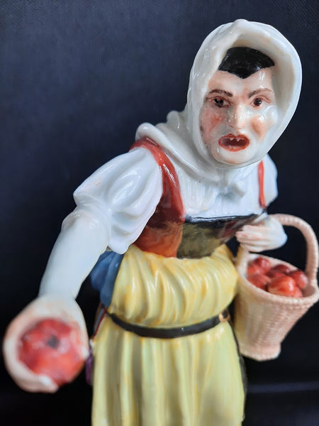 Meissen Porcelain Figure of a Peasant Apple Seller, 1745-1750