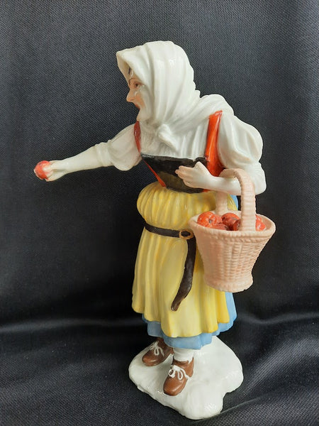 Meissen Porcelain Figure of a Peasant Apple Seller, 1745-1750