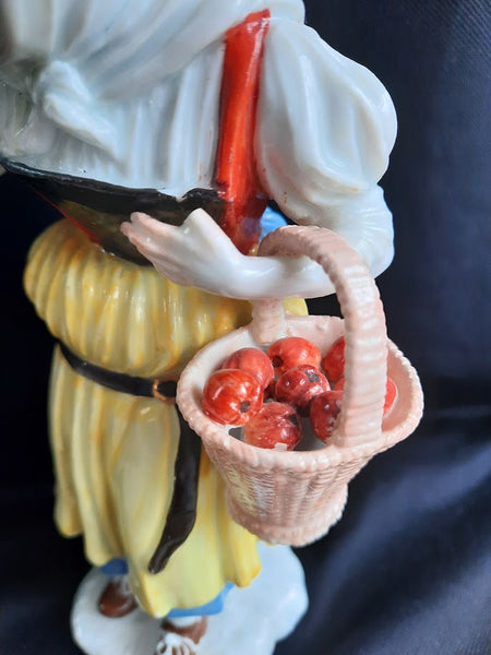 Meissen Porcelain Figure of a Peasant Apple Seller, 1745-1750