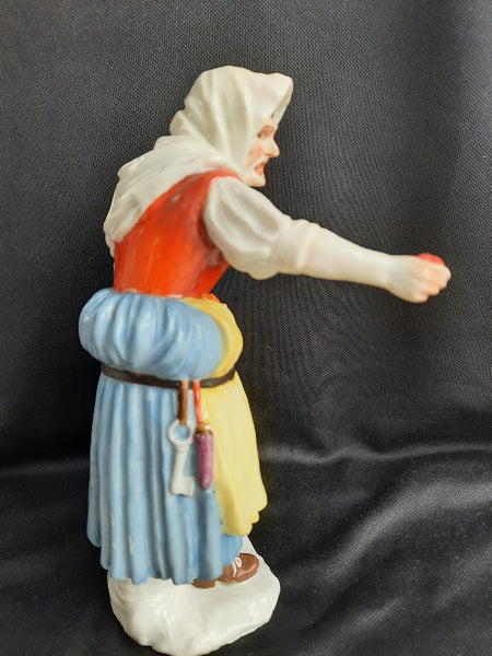 Meissen Porcelain Figure of a Peasant Apple Seller, 1745-1750