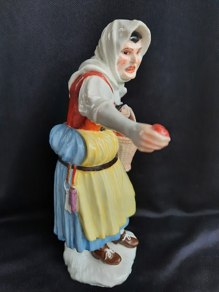 Meissen Porcelain Figure of a Peasant Apple Seller, 1745-1750