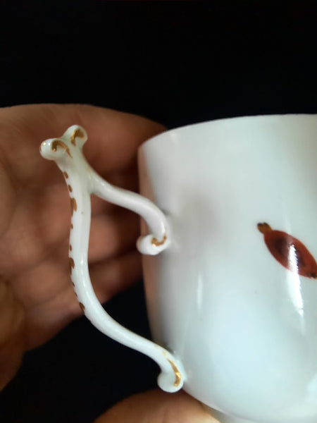 Hochst Fruit Pattern Coffee Cup & Saucer. Circa 1770