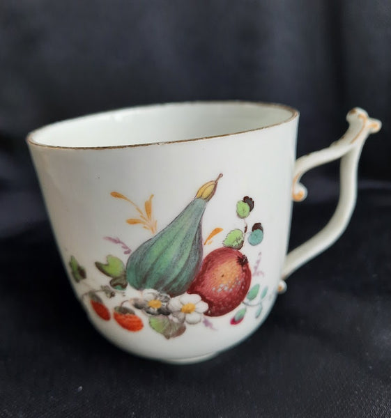 Hochst Fruit Pattern Coffee Cup & Saucer. Circa 1770