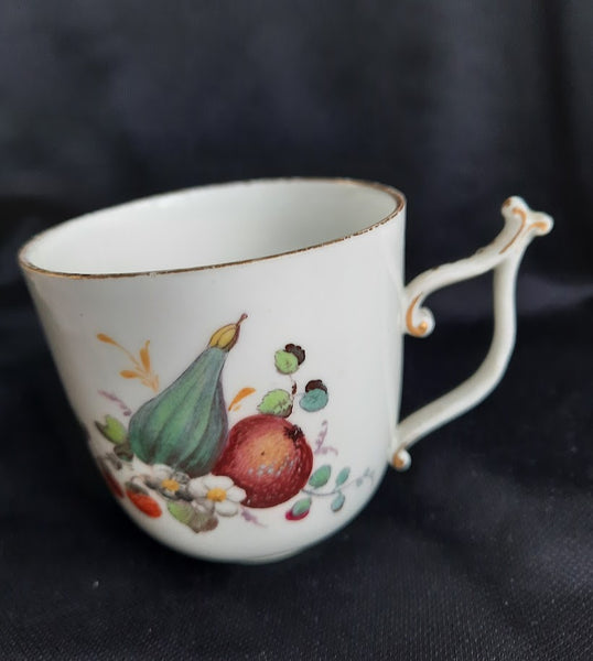 Hochst Fruit Pattern Coffee Cup & Saucer. Circa 1770
