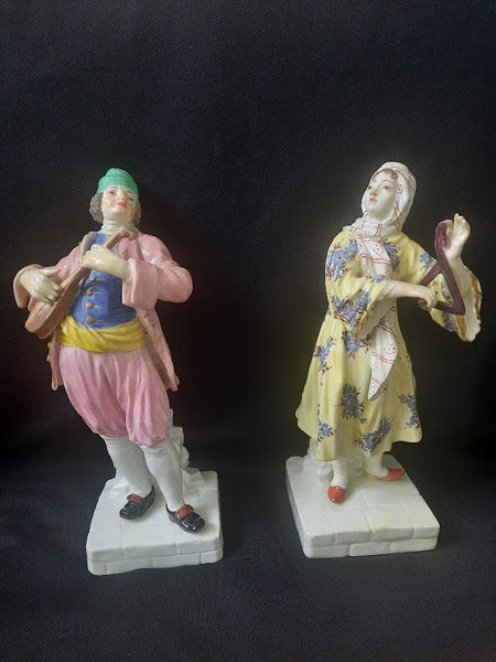A Rare Pair of Meissen Greek Musicians, 1745-1750, Johann Friedrich Eberlien